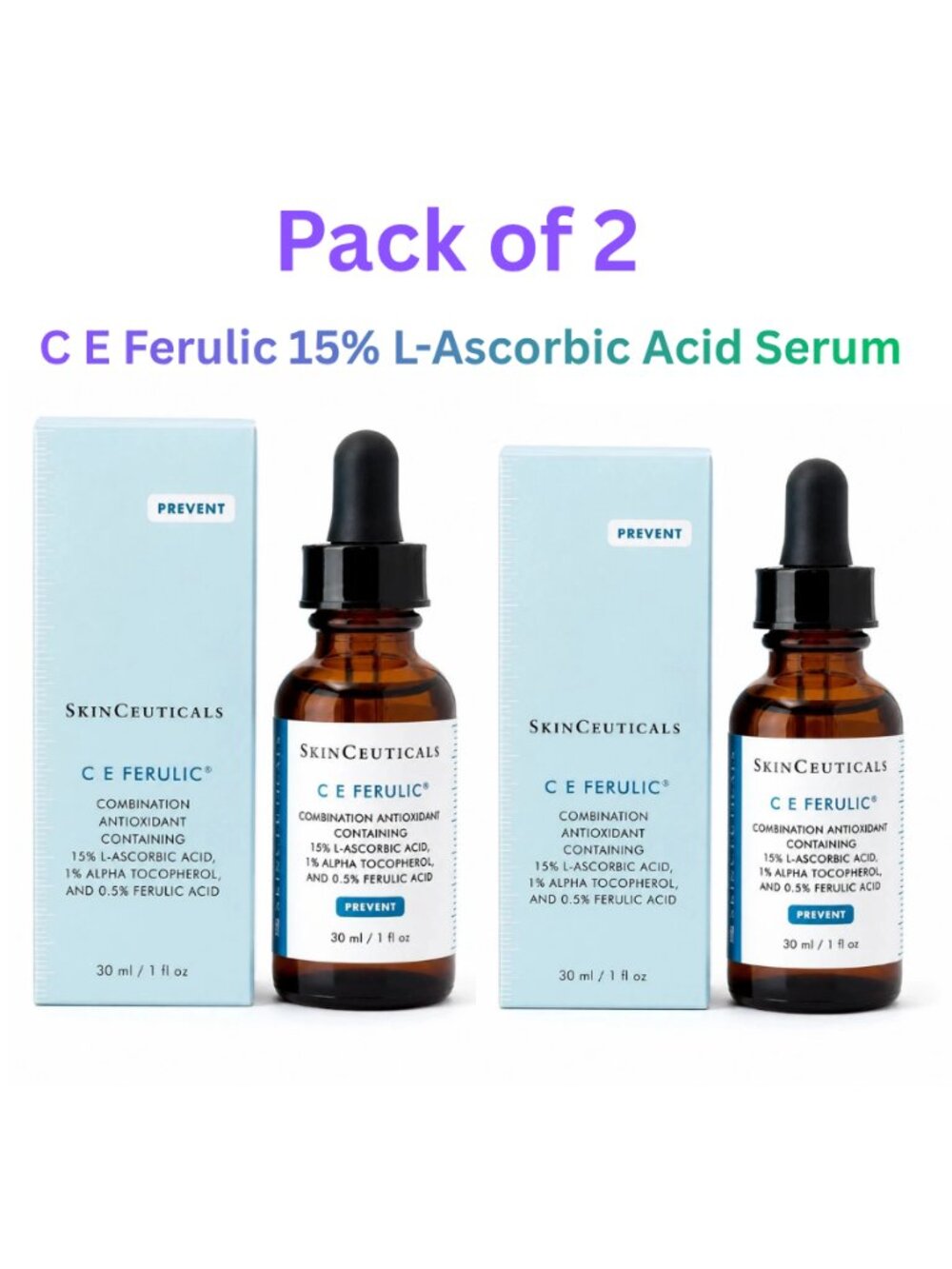 SkinCeuticals C E Ferulic 15% Vitamin C Serum 1oz – 2 Pack – Brand New